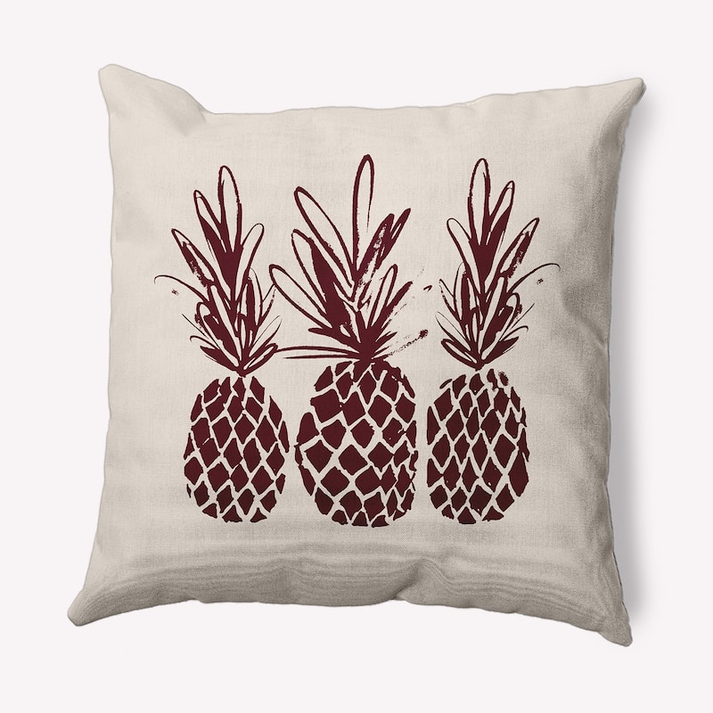 Pineapples Indoor/Outdoor Throw Pillow - 20" x 20" - Pomegranate