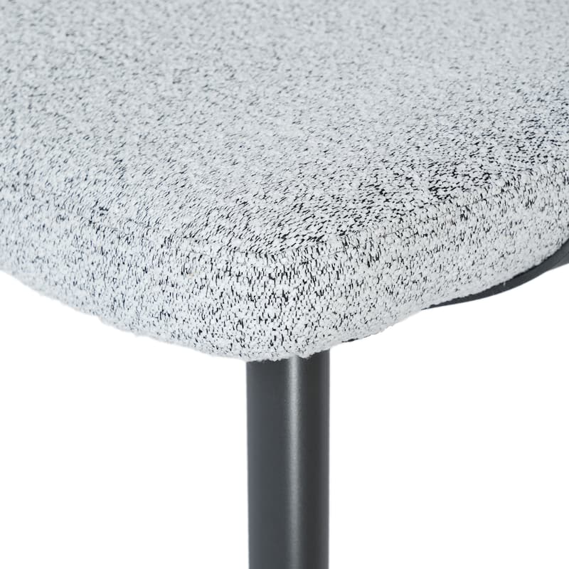 Modern Upholstered Dining Chairs with Wing Back and Black Metal Tapered Legs (Set of 2) - N/A