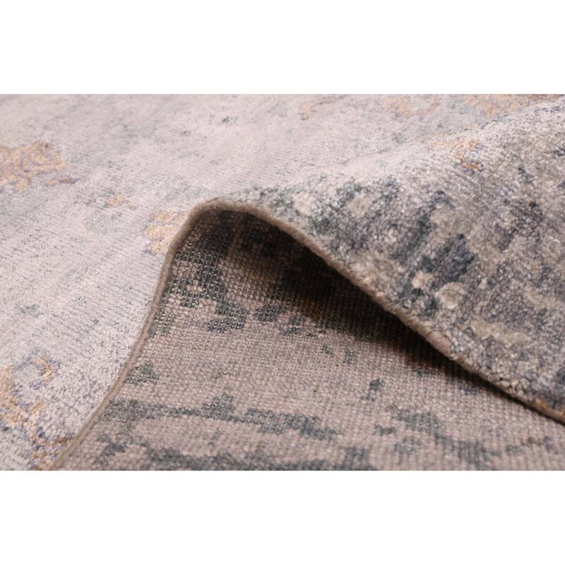 ECARPETGALLERY Hand-knotted Legacy Grey Silk Rug - 5'4 x 7'8