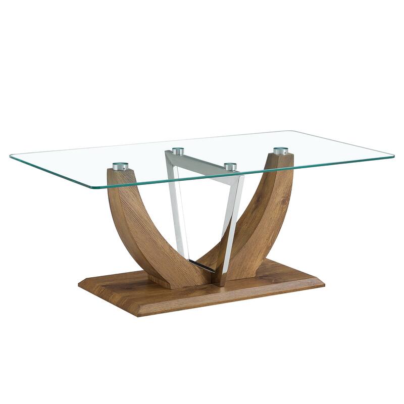 Modern minimalist transparent tempered glass coffee table