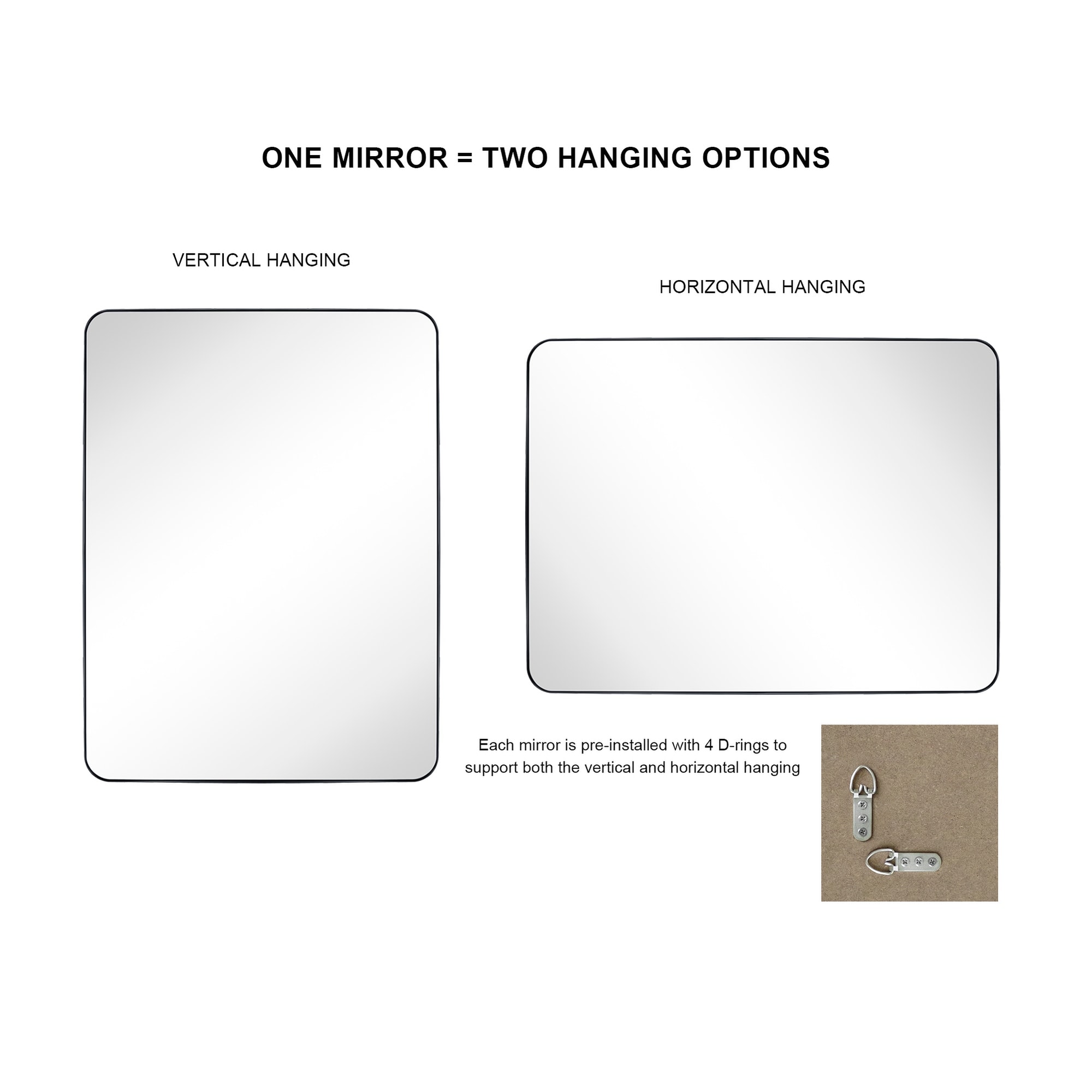 TEHOME Grozdana Rectangle Metal Mirror