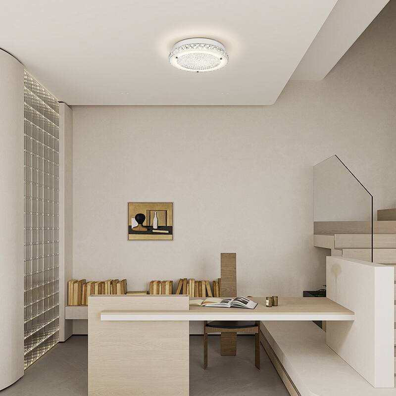 Crystal Ceiling Light LED Flush Mount Ceiling Light Dimmable Flush Mount Crystal Chandelier