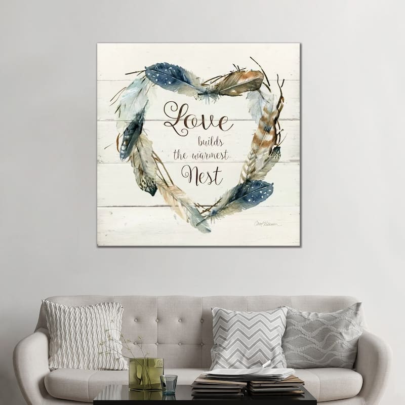 iCanvas "Feather Love Nest" by Carol Robinson Canvas Print