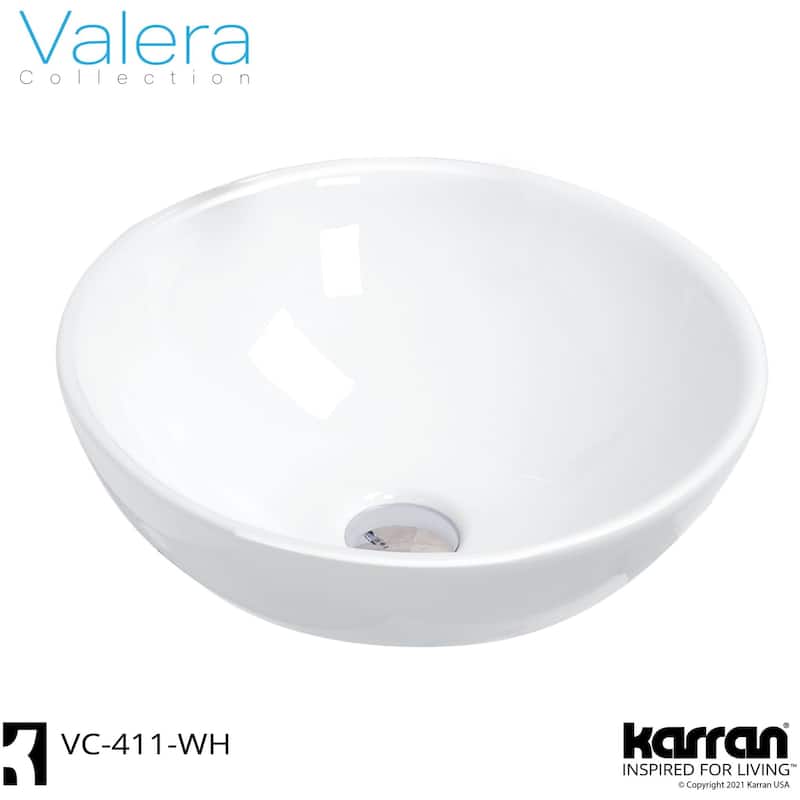 Karran USA VC-411 Valera 15-1/2" Circular Vitreous China Vessel
