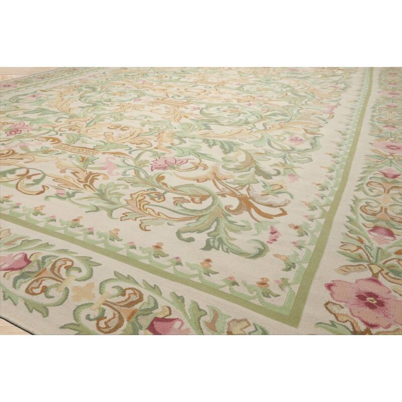 8'6''x11'8'' Hand Woven Wool Ivory Kilim Traditional Area Rug - 8' 6'' x 11' 8''