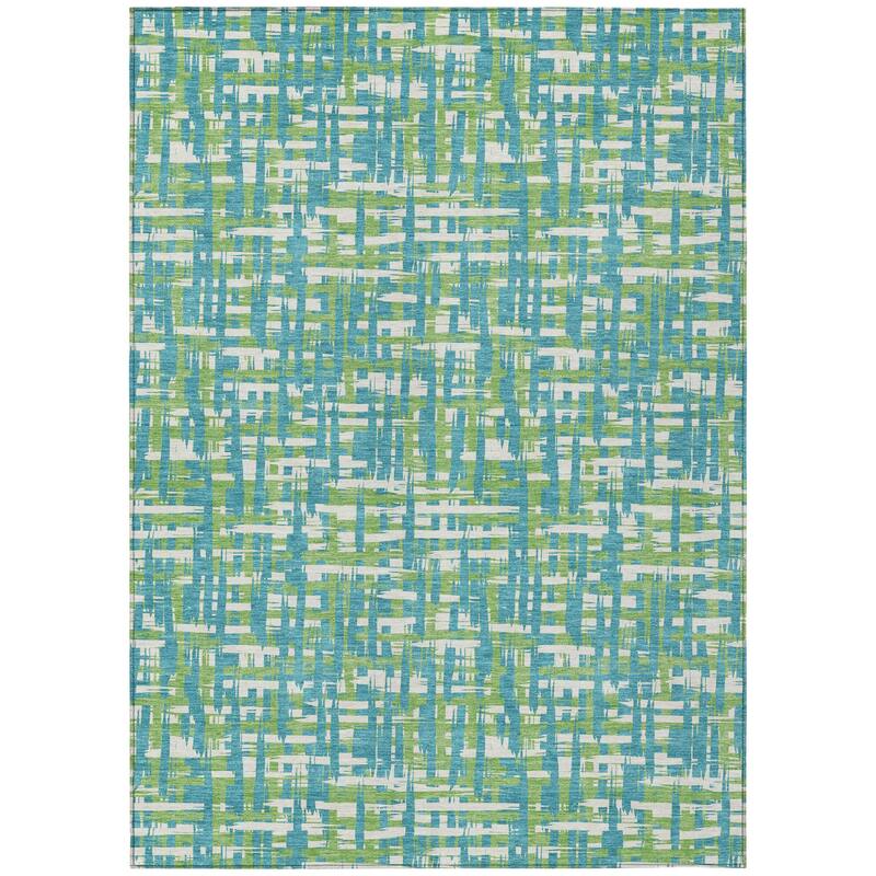 HomeRoots Abstract Transitional Rectangle Outdoor Rug