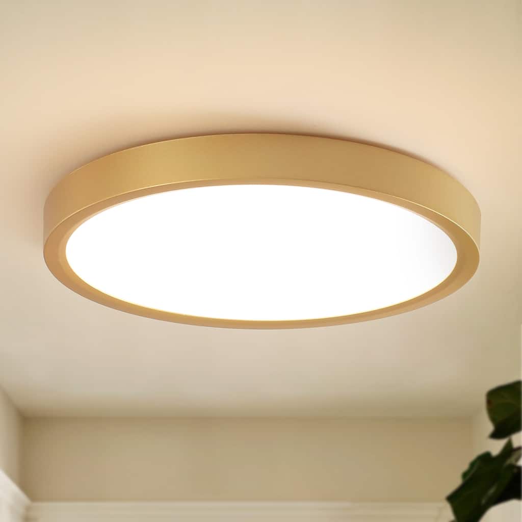Modern 9.06-inch Round Dimmable LED Flush Mount Ceiling Lighting for Hallway Bedroom