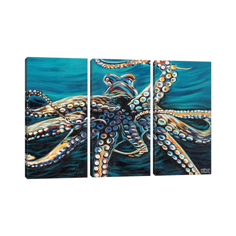 iCanvas "Wild Octopus II" by Carolee Vitaletti 3-Piece Canvas Wall Art Set