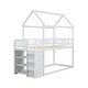 preview thumbnail 21 of 21, Twin over Twin House Bunk Bed With Shelves And Drawers
