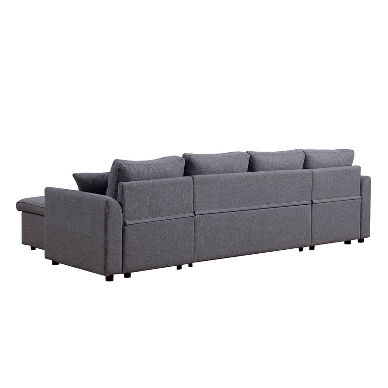 Fashionable U-Shape Pull-out Sleeper Sectional Sofa