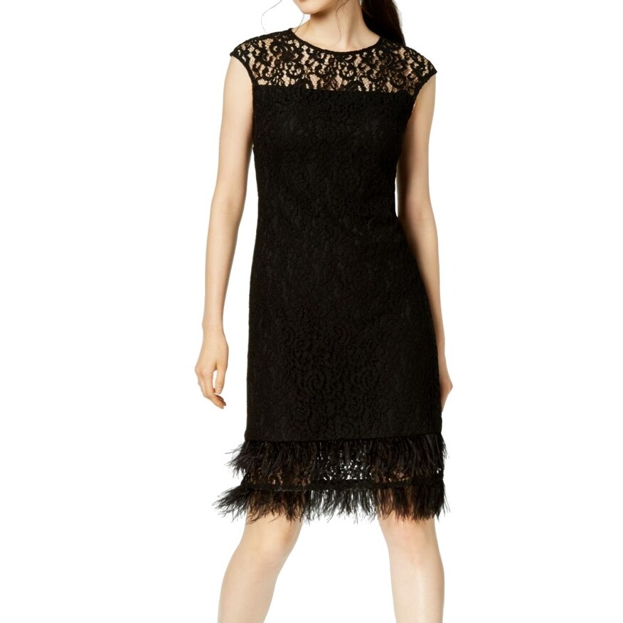 calvin klein feather dress