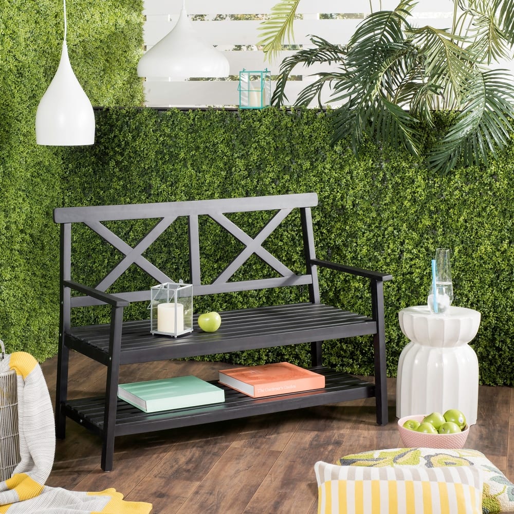 SAFAVIEH Outdoor Beatrijs Bench - 49Wx22Dx35H