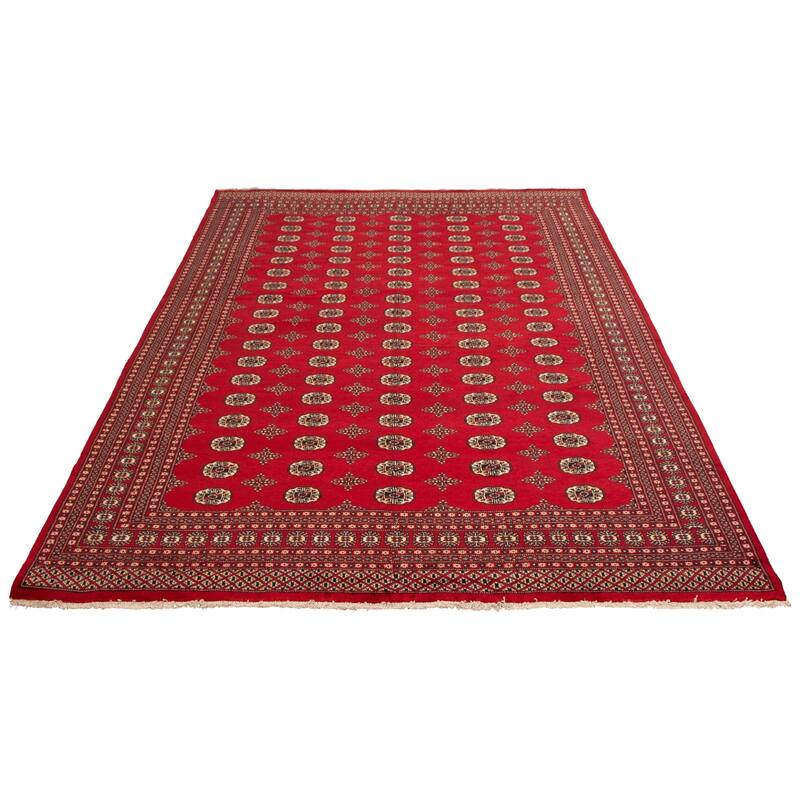 ECARPETGALLERY Hand-knotted Finest Peshawar Bokhara Dark Red Wool Rug - 8'11 x 12'0