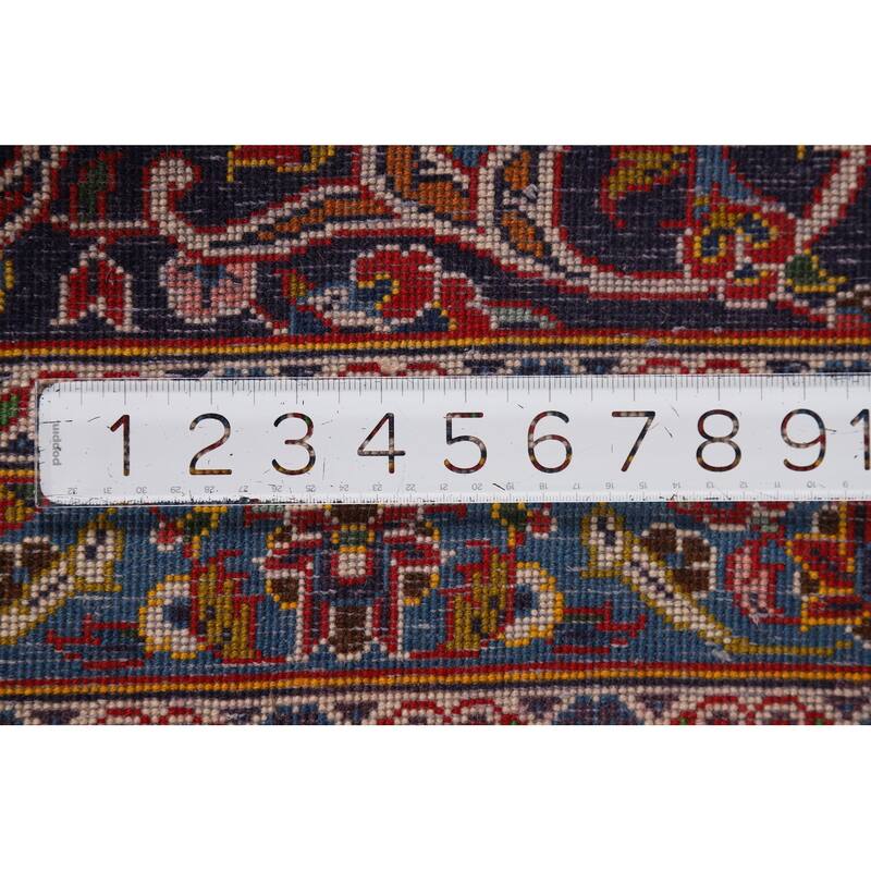 Traditional Kashan Vintage Persian Area Rug Handmade Wool Carpet - 9'8" x 13'2"