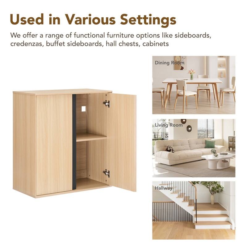 Spruce & Spring 31.5" Modern Industrial Sideboard Cabinet Storage Cabinet