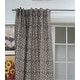 preview thumbnail 3 of 2, Fabdivine Brown Block Print Rod Pocket Linen Curtain, Floral Window Drape, Boho Light Filtering Window Treatments, Pista