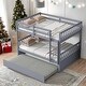 preview thumbnail 2 of 13, Rubber Wood 2 In 1 Full Over Full Bunk Bed with Twin Size Trundle,Convertible to 2 Full Size Beds