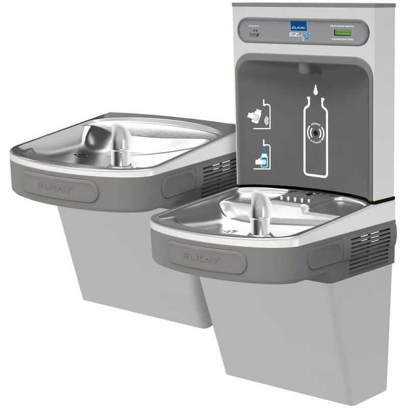 Elkay EZH20 36-3/4" Wall Mounted Bi-Level Station Hands Free Bottle