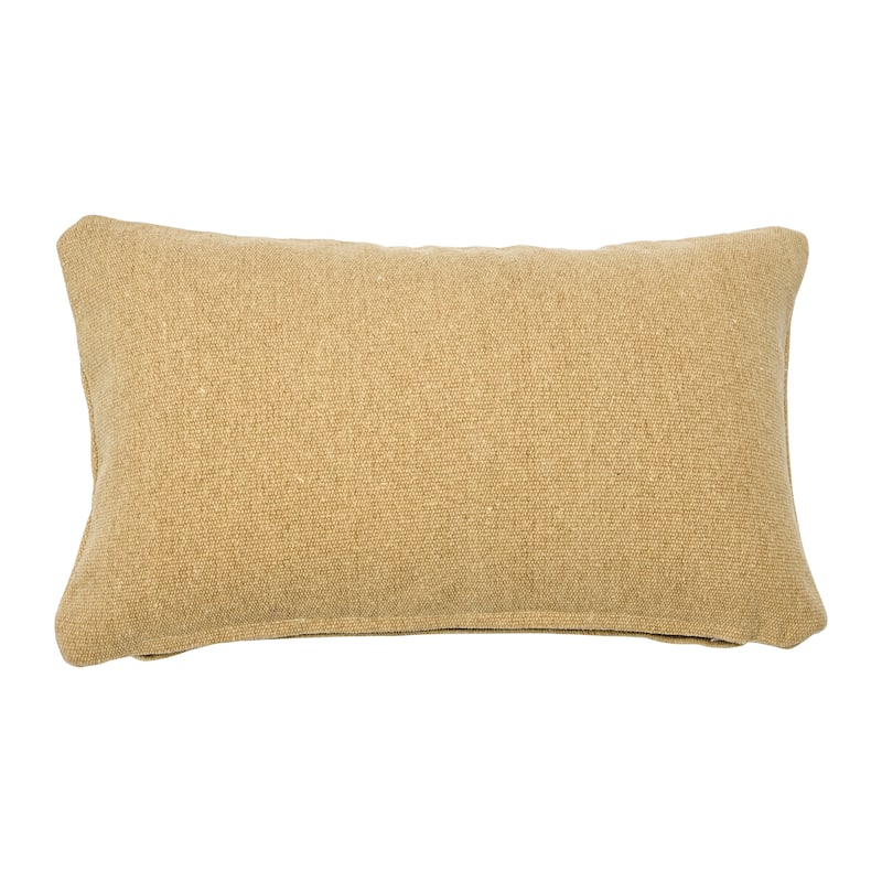 Woven Canvas Lumbar Pillow - Beige