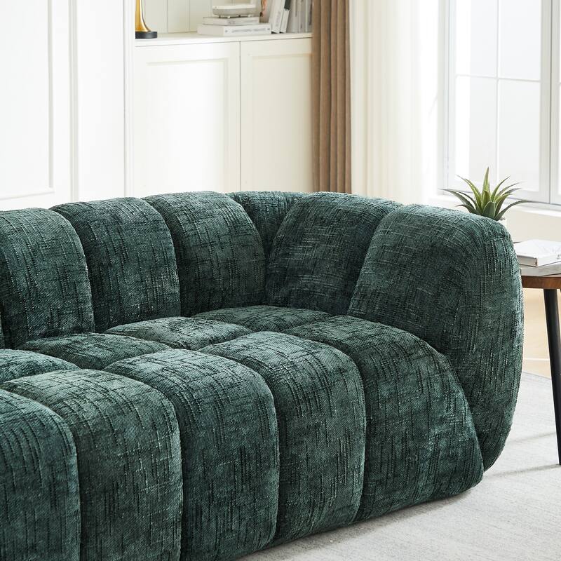 86.5" 3-Seater Chenille Pure Foam Sofa