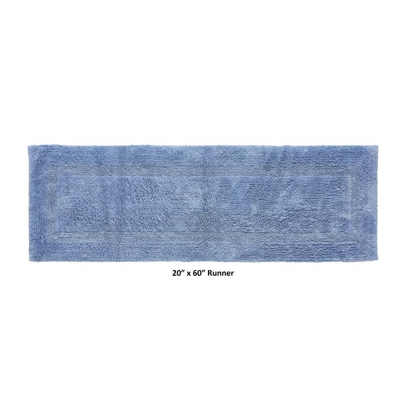 Better Trends Bath Rugs 100% Cotton Reversible Highly Water Absorbent Bathroom Rug for Shower, Sink, Bath Mats - Lux Collection