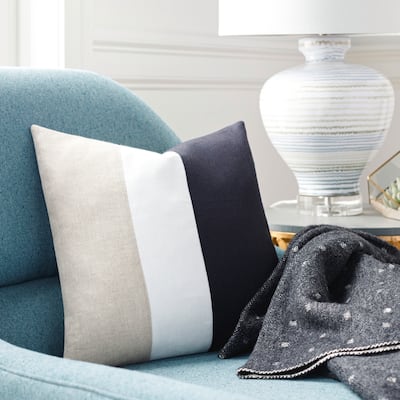 Ariele Colorblock Striped Modern Throw Pillow