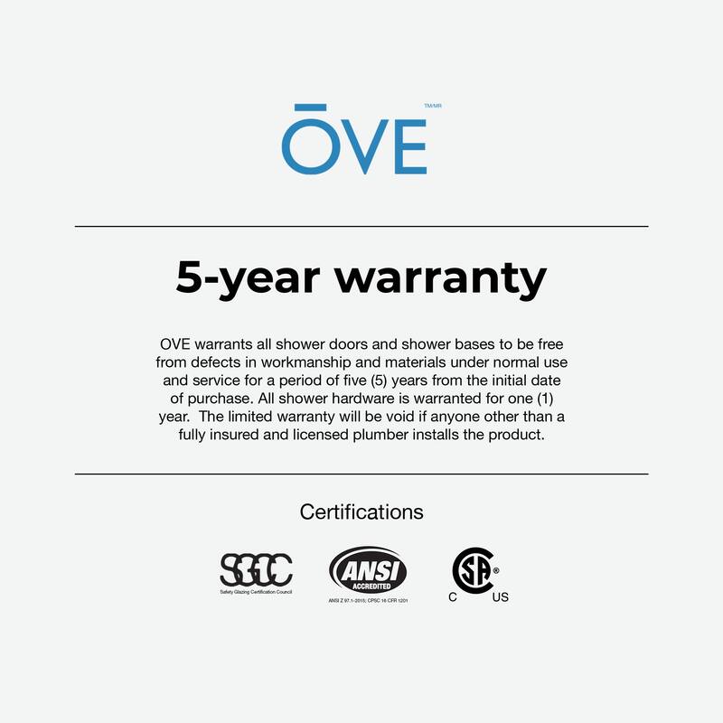 OVE Breeze Pivot Corner Frameless Pivot Shower Door Kit with Base Pan