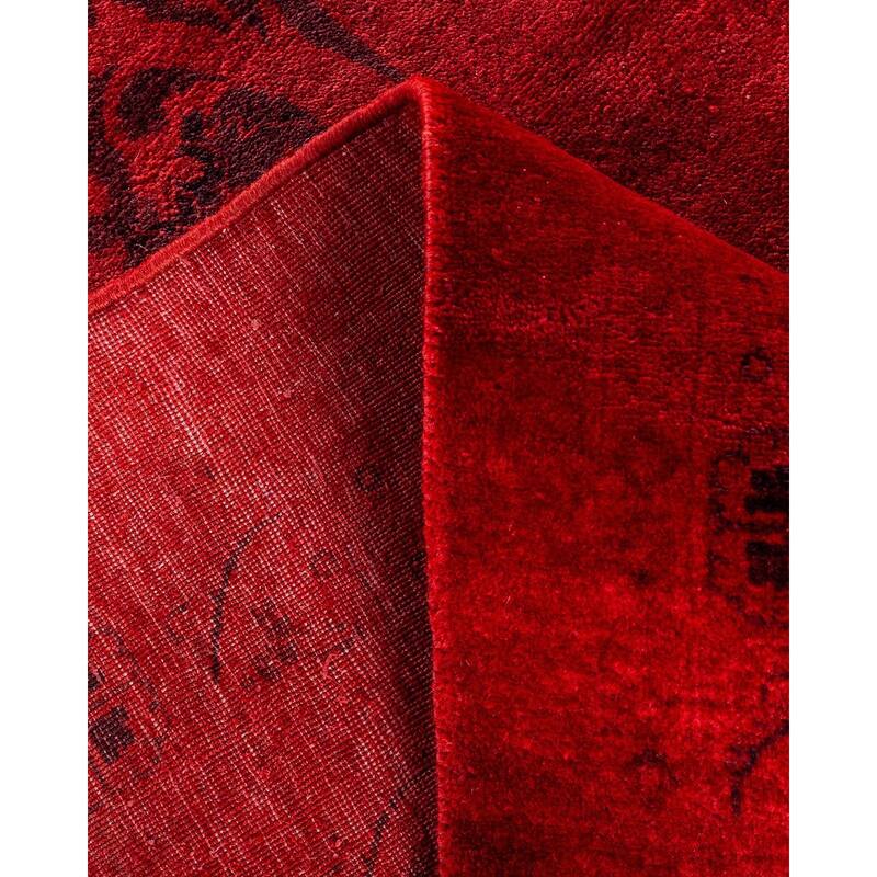 Overton Hand Knotted Wool Vintage Inspired Modern Contemporary Overdyed Orange Area Rug - 12' 3" x 18' 10"