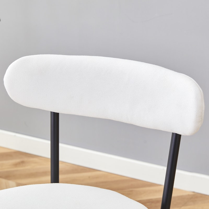 Counter Height Bar Stools Set of 2, Fabric Upholstered Bar Stools with Open Back, Kitchen Island Chairs with Footstool