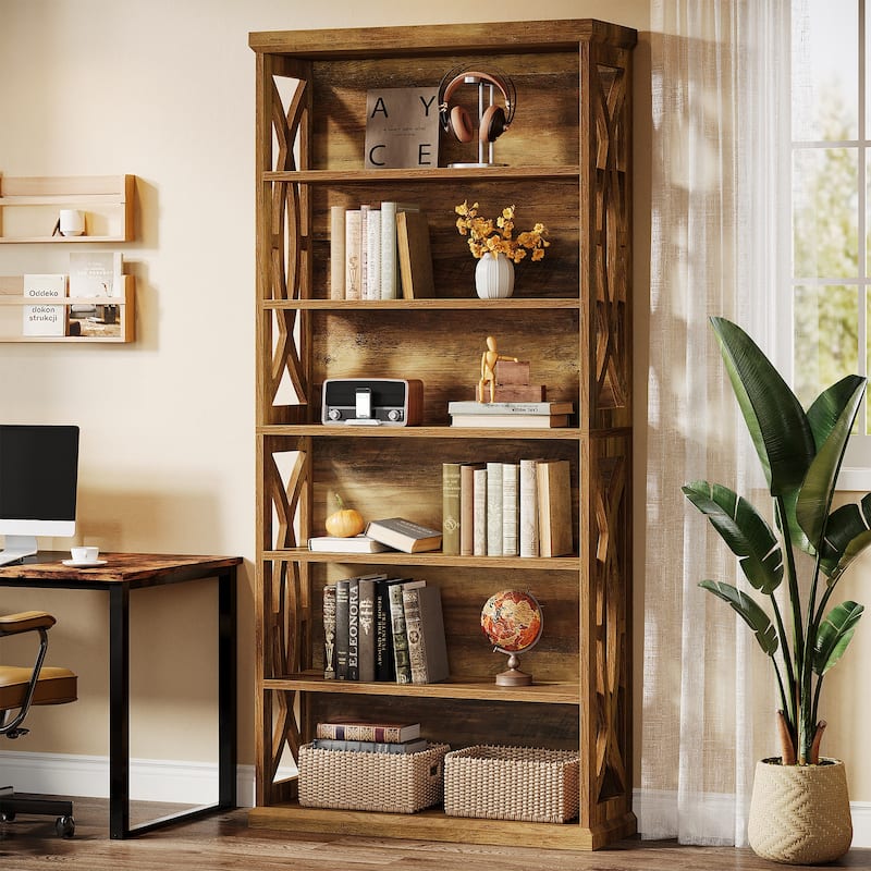 Freestanding Bookshelf, Wood Bookcase, Display Shelves Home Office Living Room Bedroom Storage