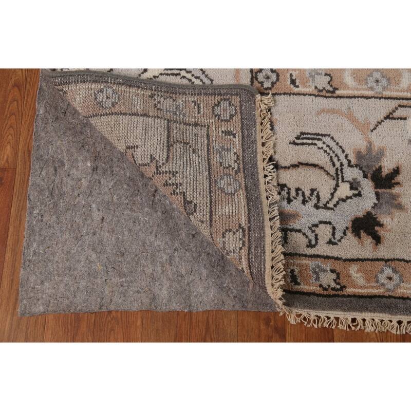 Gray Oushak Indian Area Rug Handmade Wool Carpet - 9'0" x 11'9"