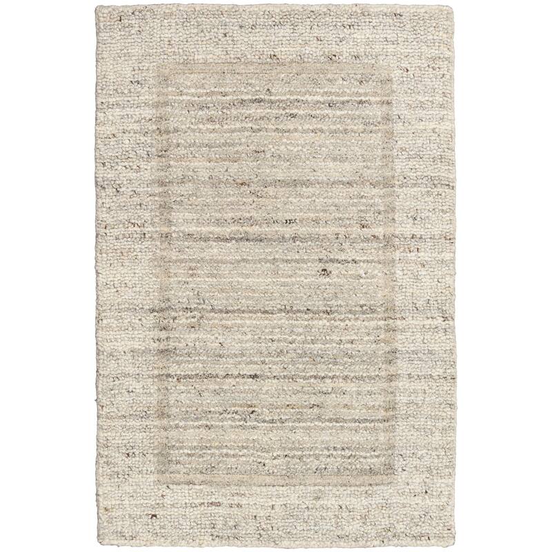Calvin Klein CK082 Ridge Handwoven Farmhouse Indoor Rug - 2' x 3' - Grey/Ivory