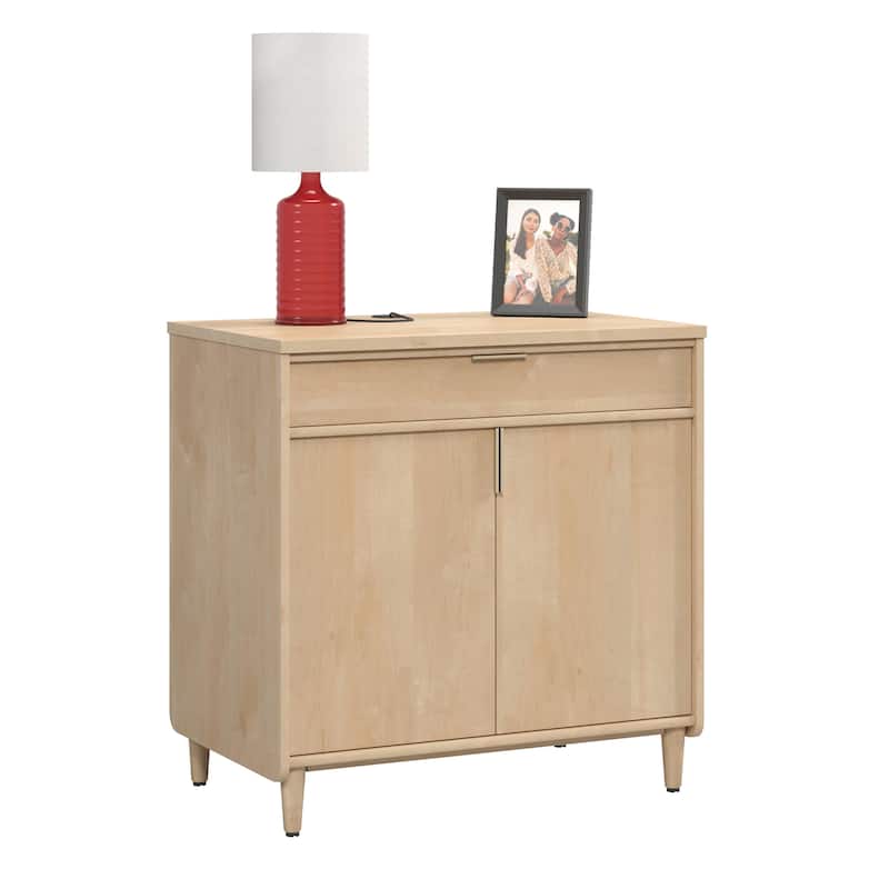 Wood Versatile Library Base with Two-Door Cabinet and Drawner, Maple