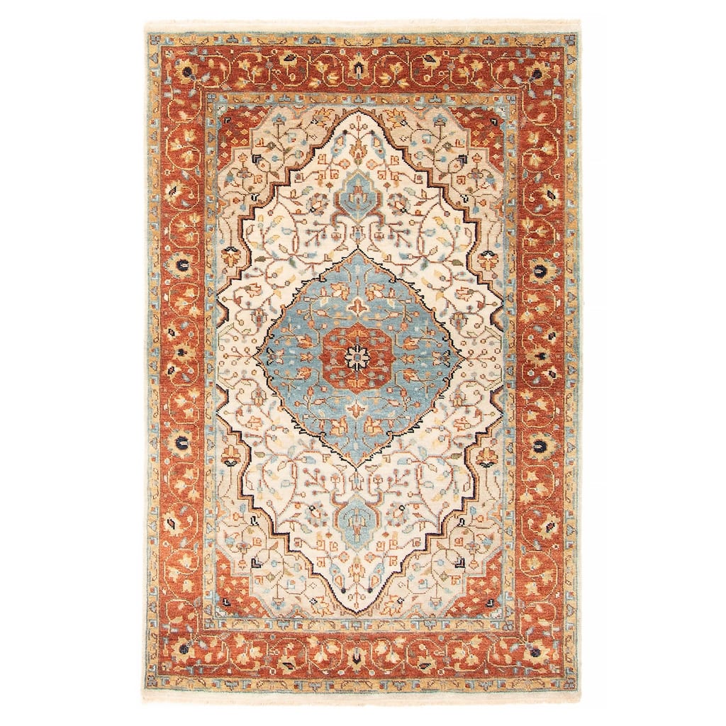 ECARPETGALLERY Hand-knotted Jules Sultane Cream Wool Rug - 3'11 x 6'0