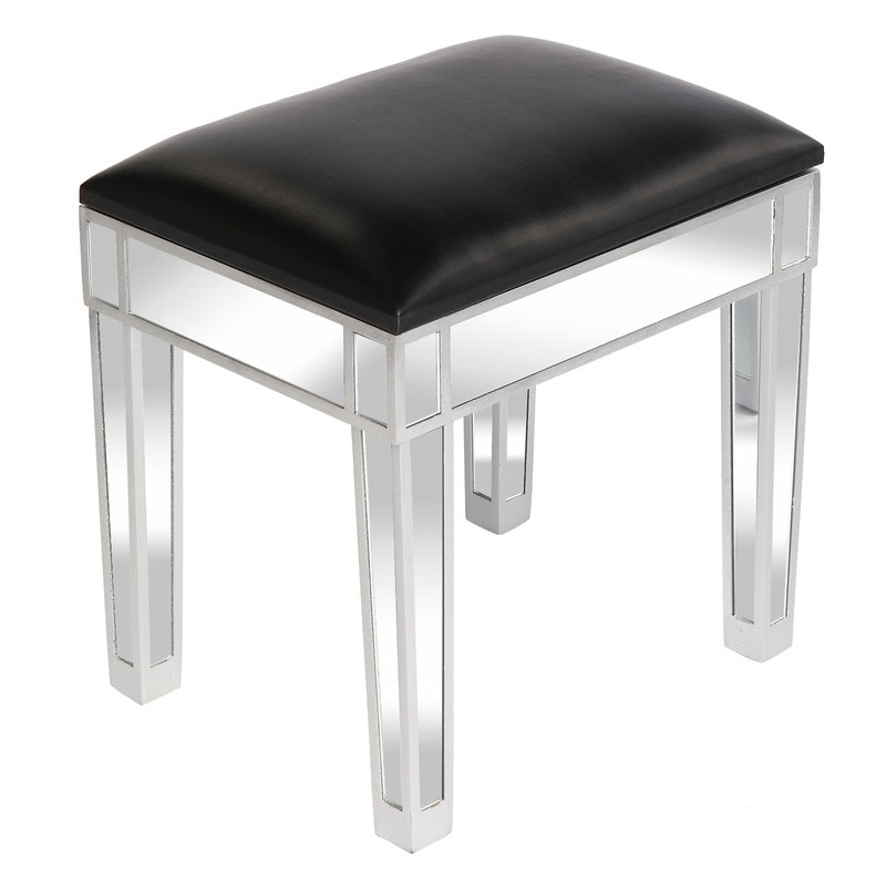 Mirrored vanity outlet stool