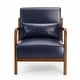 preview thumbnail 82 of 107, Glitzhome Set of 2 30.75"H Mid-Century Modern PU Leather Accent Armchairs with Rubberwood Frame - 25.75"L x 33.75"W x 30.75"H