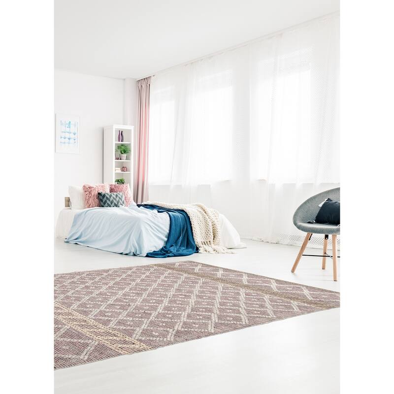 ECARPETGALLERY Braid weave Sienna Grey Wool Rug - 5'0 x 8'2
