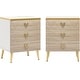 preview thumbnail 9 of 23, 3-Drawer Nightstand, Luxury Bedside Table End Table with Storage Drawers and Golden Legs