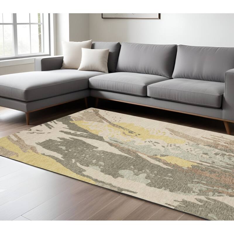 HomeRootsAbstract Modern Rectangle Area Rug - 119.69' X '95.67' X '0.39