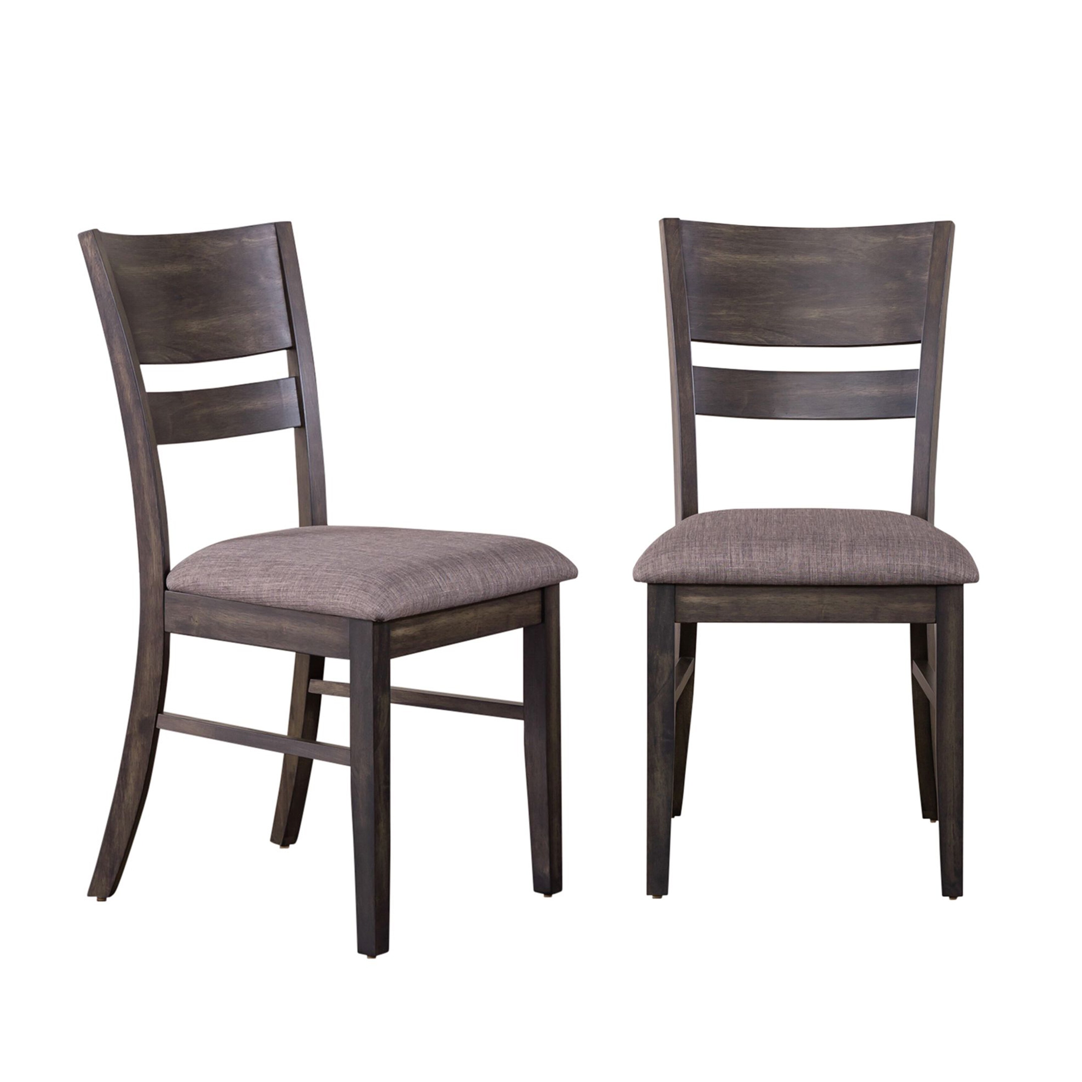 Roundhill Furniture Almeta Solid Wood Slat Back Upholstered Dining