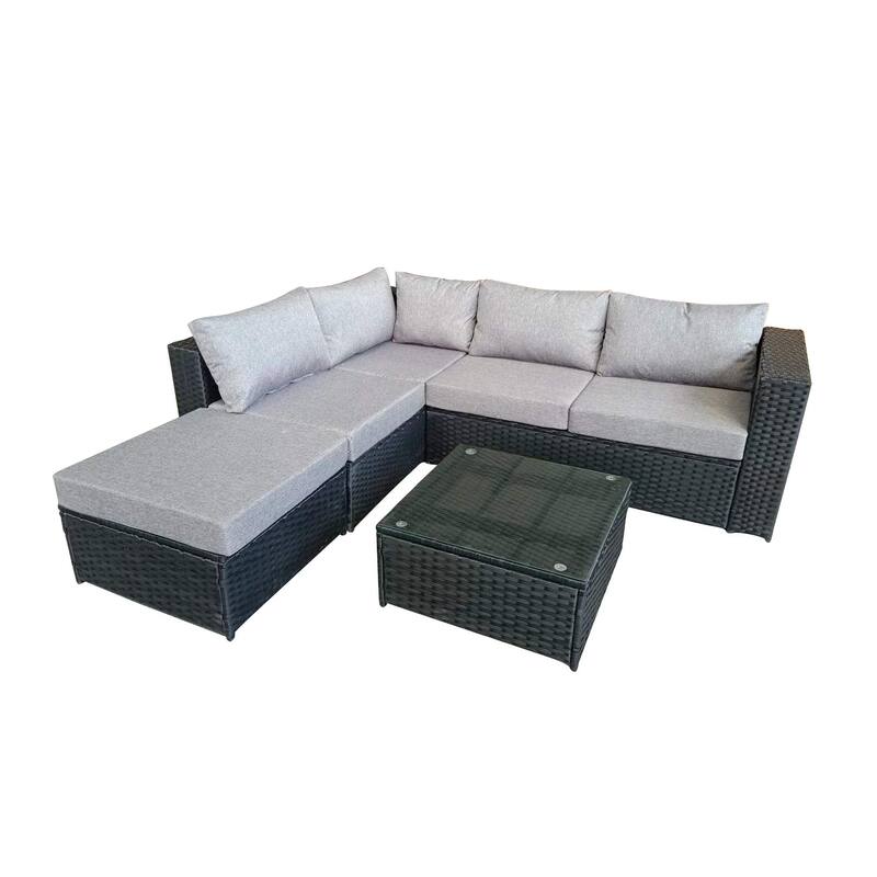 Wicker/Rattan 5 - Person Seating Group with Cushions
