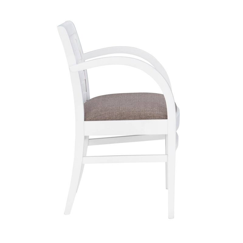 Linon Lanada Woven White Arm Chair