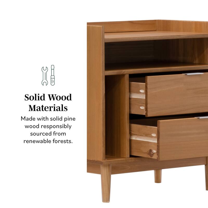 Middlebrook Modern Gallery-Top Solid Wood Nightstand (Set of 2)
