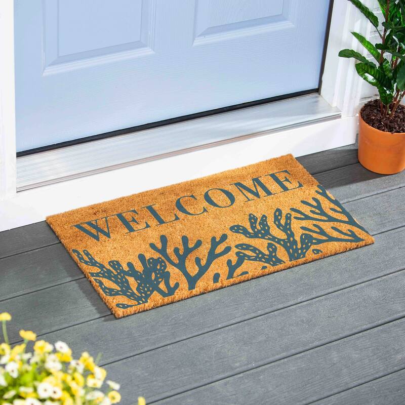 Coral Sea Welcome Coir Door Mat - 28" x 16"