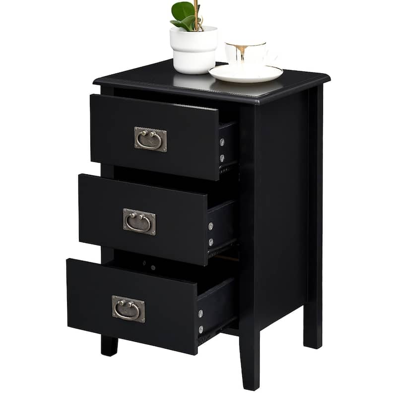 Javlergo Mid Century Wood Nightstand with 3-Drawer