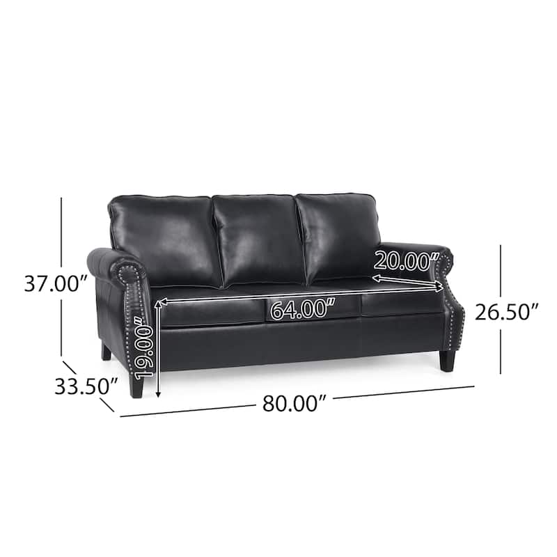 Dowd Faux Leather 3 Piece Club Chair and Sofa Set by Christopher Knight Home