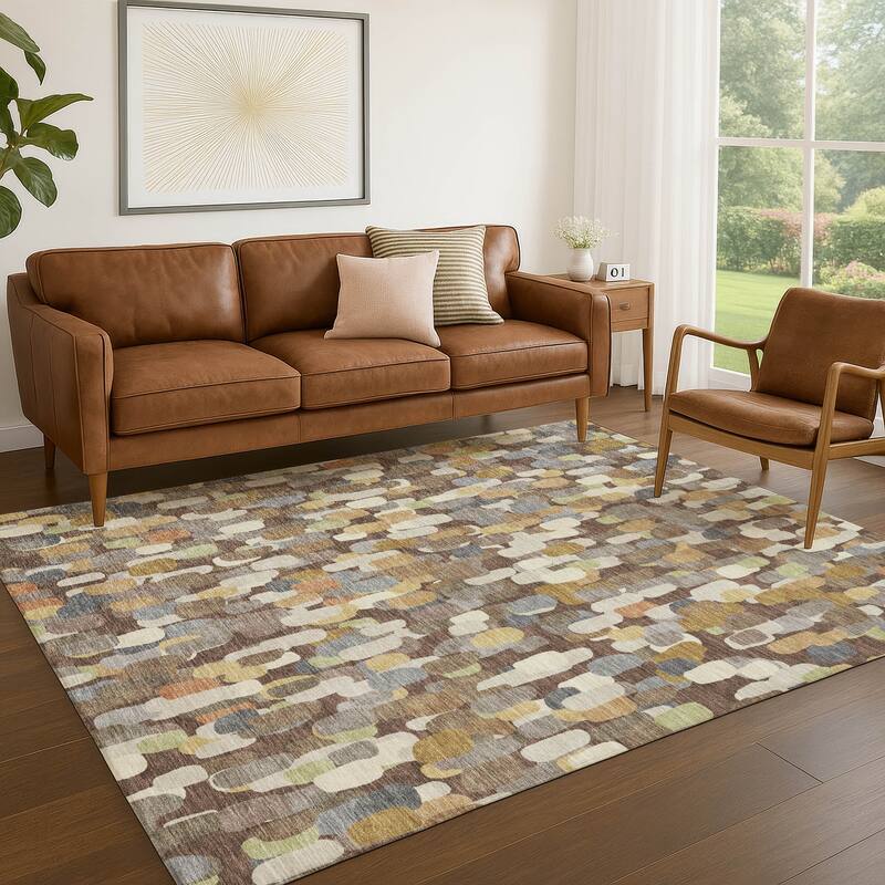 Machine Washable Indoor/ Outdoor Contemporary Drew Chantille Rug
