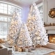preview thumbnail 4 of 16, Roomfitters Pre-Lit Artificial Christmas Tree Set 4FT 6FT 7.4FT, Holiday Trees with Metal Stands, Warm Lights, Silver Silver - 4FT/6FT/ 7.4FT