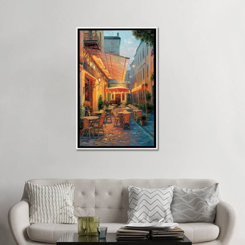 iCanvas "Cafe Van Gogh 2008, Arles France" by Haixia Liu Framed Canvas Print