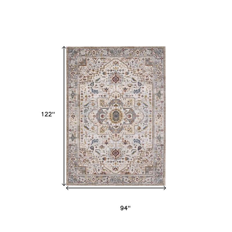 HomeRoots Medallion Modern Rectangle Area Rug - 8' X 10'